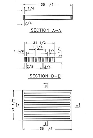 Ductile Iron Grate for Type "E" Curb Inlet 